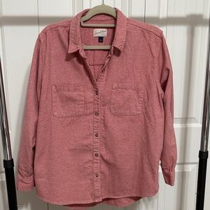 Red heathered  Button-Up Shirt